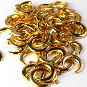 20 Pcs Beatiful Moon Charms Gold Plated Designer Copper Pendant ,Scratch Mat 24 K Gold Copper Beads,Jewelry Making 18mmx19mmBulkLot GPC135 - Tucson Beads