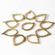 100 Pcs 24k Gold Plated Copper Twisted Pear Charms, Copper Charm, , Casting Ring, Jewelry Making Tools, 15mmx11mm, GPC176 - Tucson Beads