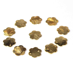 50 PCS Gold Plated Designer Clover,Flower Charms, Golden Stamp , Jewelry Making Supplies 12mm Bulk Lot GPC530 - Tucson Beads