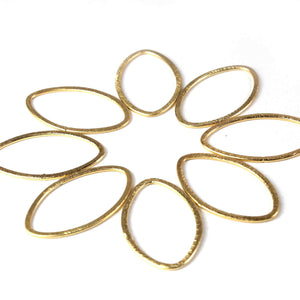 10 Pcs Designer Big Marquise Beads With Big Hole Charm in 24k Gold Plated Great For Earrings,Jewelry Making BulkLot 40mmx24mm GPC512 - Tucson Beads