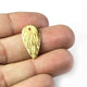 10 PCS  Golden  Pear Drop Textured  Charm 24k Gold  Plated On copper -  Golden  stamp finish charm 21mmx10mm  GPC249 - Tucson Beads