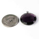 5 Pcs Amethyst Oxidized Sterling Silver Faceted Round Shape singal Bail Pendant 27mmx25mm SS534 - Tucson Beads