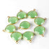 5 Pcs Green Chalcedony 925 Sterling Vermeil Faceted Heart  Shape Single Bail Pendant -13mmx11mm-18mmx15mm SS711