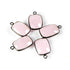 5 Pcs Rose Quartz Oxidized Sterling Silver Gemstone Faceted  Rectangle Shape Pendant-18mmx11mm SS783