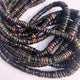 1 Long Strand Black Ethiopian Welo Heishi Opal Faceted Wheel Rondelles - Ethiopian Wheel  Roundelles Beads 6mm-12mm 17 Inches long BR0129 - Tucson Beads
