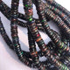 1 Long Strand Black Ethiopian Welo Heishi Opal Faceted Wheel Rondelles - Ethiopian Wheel  Roundelles Beads 6mm-12mm 17 Inches long BR0129 - Tucson Beads