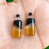 Matched Pairs Natural Yellow Chalcedony , Black Onyx Joined Smooth Bottle Shape Loose Gemstone 27mmx10mm BG008
