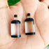 Matched Pairs Natural Crystal Quartz ,Black Onyx Joined Smooth Bottle Shape Loose Gemstone 30mmx12mm BG009