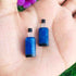 Matched Pairs  Natural Lapis ,Black Onyx Joined Smooth Bottle Shape Loose Gemstone  26mmx9mm BG015