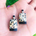 Matched Pairs Natural Dalmatian ,Black Onyx Joined Smooth Bottle Shape Loose Gemstone 28mmx13mm BG003