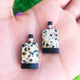 Matched Pairs Natural Dalmatian ,Black Onyx Joined Smooth Bottle Shape Loose Gemstone 28mmx13mm BG003 - Tucson Beads