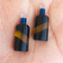 Matched Pairs Natural Black Onyx ,Yellow Chalcedony  Joined Smooth Bottle Shape Loose Gemstone 26mmx11mm BG011