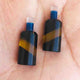 Matched Pairs Natural Black Onyx ,Yellow Chalcedony  Joined Smooth Bottle Shape Loose Gemstone 26mmx11mm BG011 - Tucson Beads