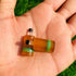Matched Pairs Natural Orange Chalcedony  ,Green Chalcedony Joined Smooth Bottle Shape Loose Gemstone 28mmx12mm BG0043