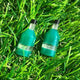 Matched Pairs  Natural Green Onyx ,Crystal Quartz  Joined Smooth Bottle Shape Loose Gemstone 26mmx11mm BG0047 - Tucson Beads