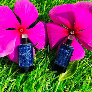 Matched Pairs Natural Lapis ,Black Onyx Joined Smooth Bottle Shape Loose Gemstone  26mmx10mm BG037 - Tucson Beads