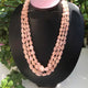 730 Carats 3 Strands Of Precious Genuine Morganite Necklace - Smooth oval  Beads -  Rare & Natural Necklace - Stunning Elegant Necklace SPB0021 - Tucson Beads