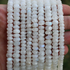 1 Strand White Rainbow Moonstone Faceted Rondelles - Roundel Beads 6mm-9mm 9 Inches BR1405