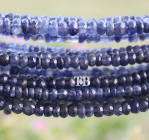 2 Long Strand AAA Quality Iolite Coated Quartz Faceted Rondelle - Iolite Roundles Beads 4mm-6mm 13.5 Inches BR1598 - Tucson Beads