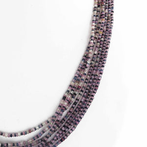 310ct.7 Strands Of Genuine Multi Sapphire Necklace-Faceted Rondelle Beads-Rare & Natural Necklace - Stunning Elegant Necklace 2mm-3mm BR2315 - Tucson Beads
