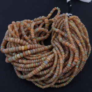 1 Strand Long 100% Natural And Genuine Rare Ethiopian Welo Opal Multi Fire Smooth Rondelles - 3mm-9mm 17 Inch BR2622 - Tucson Beads