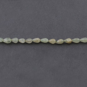 1 Strand Prehnite Faceted Briolettes - Tear Drop Center Drill Beads 8mmx5mm-12mmx7mm= 7 Inches BR2739 - Tucson Beads