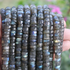 1 Strand Extremely Beautiful Labradorite Smooth Wheel Roundelles - Wheel Beads 6mm-10mm 6 inches BR2974