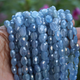 1 Strand Blue Chalcedony Silver Coated Faceted Oval Briolettes 7mmx7mm-14mmx8mm 8 Inch BR3056 - Tucson Beads