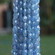 1 Strand Blue Chalcedony Silver Coated Faceted Oval Briolettes 7mmx7mm-14mmx8mm 8 Inch BR3056 - Tucson Beads