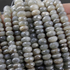 1 Strand Shaded Gray Moonstone Silver Coated Faceted Rondelles - Roundel Beads 10mm-12mm 13 Inches BR1126