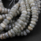 1 Strand Shaded Gray Moonstone Silver Coated Faceted Rondelles - Roundel Beads 10mm-12mm 13 Inches BR1126 - Tucson Beads