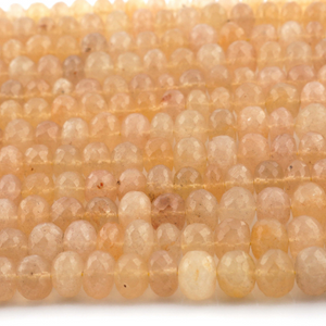 1 Strand Golden Rutile Faceted Rondelles,Round Beads,Gemstone Beads 7mm-11mm 14 Inches BR2724 - Tucson Beads