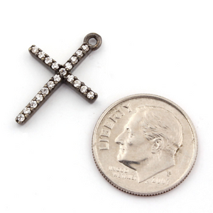 1 Piece White Topaz Cross charm pendant 925 Sterling silver ----Cross pendant  21mmx15mm WTC229 - Tucson Beads