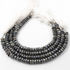 1 Strand Excellent Quality Black Spinel Silver Coated Rondelles- Roundle Beads 6mm-7mm 8 Inches BR3549