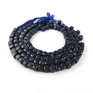 1 Long Strand Lapis Lazuli Faceted Cube Briolettes - Lapis Box shape Beads 7mm-9mm 9.5Inches BR611 - Tucson Beads