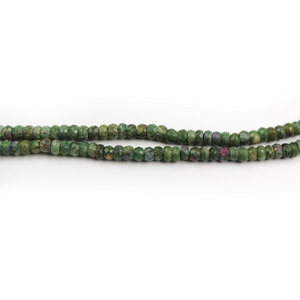 1 Strand Ruby Zoisite Faceted Rondelles - Roundel Beads 6mm 8 Inches BR602 - Tucson Beads