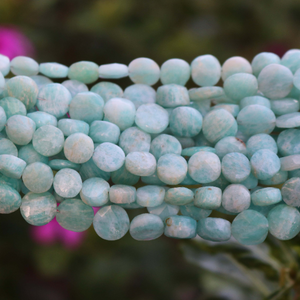 1 Strand Finest Quality Amazonite Faceted Coin Beads Brioletes - Amazonite Briolettes 7mm-11mm 8.5 Inch br 897 - Tucson Beads
