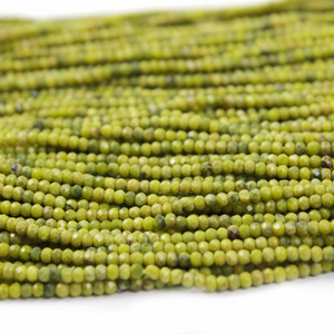 5 Long Strands Ex+++ Quality 2mm Shaded Green Opal Micro Faceted Tiny Rondelles - Small Beads 13 Inches RB367 - Tucson Beads