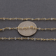 5 Feet Crystal Quartz Rosary Style Beaded Chain,3mm, Beads Crystal Quartz wire wrapped Chain, 24k Gold Plated chain SC172 - Tucson Beads