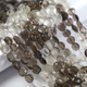 1 Strand Shaded Smoky Quartz Faceted Coin Briolettes - Shaded Smoky Coin Beads 6mmx6mm-9mmx9mm 8 inches BR2695 - Tucson Beads