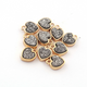 10 Pcs Mystic Druzy Pendant, Heart Shape Pendant, 24k Gold Plated, Titanium Pendant, Bezel Pendant 10mmX7mm PC632 - Tucson Beads
