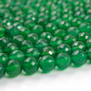1 Strand Green Onyx Faceted Rondelles - Roundel Beads 6mm 10 Inches BR1517 - Tucson Beads