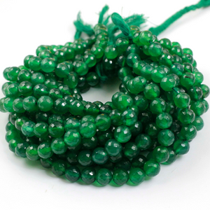 1 Strand Green Onyx Faceted Rondelles - Roundel Beads 6mm 10 Inches BR1517 - Tucson Beads