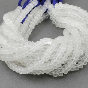 1 Strand Crystal Quartz Faceted Rondelles Beads - Crystal Quartz Roundelle Beads 7mm-8mm 10 inches BR1627 - Tucson Beads
