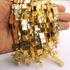2 Strands 24k Gold Plated Designer Copper Casting Square Beads - Jewelry - 8mm 7.5 Inches GPC339