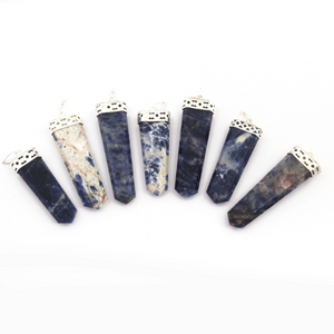 1 Pcs Lapis Flat Pencil Point Pendant  Spiritual Wands, - Healing Gemstone 49x14mm-62x15mm HS193 - Tucson Beads