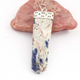 1 Pcs Lapis Flat Pencil Point Pendant  Spiritual Wands, - Healing Gemstone 49x14mm-62x15mm HS193 - Tucson Beads