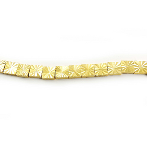 4 Strands 24k Gold Plated Designer Copper Casting Square Beads - Jewelry - 8mm 7.5 Inches GPC339 - Tucson Beads