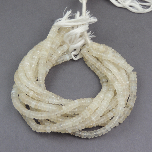 1 Strands White Moonstone Rondelle Beads - Faceted Roundelle Beads 6mm-7mm 10 inches BR1164 - Tucson Beads