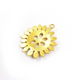 5 Pcs Gold Sun Flower Charm - 24k Matte Gold Plated Sun Flower  - Brass Gold Round Sun Flower Pendant 43mmx37mm GPC187 - Tucson Beads